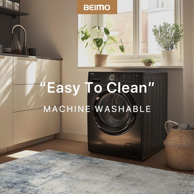 Mcow Modern Abstract Machine Washable Low Pile Area Rugs - 8'X10'