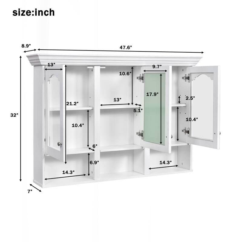 Versatile Wall Mounted Bathroom Cabinet with Multiple Storage Options