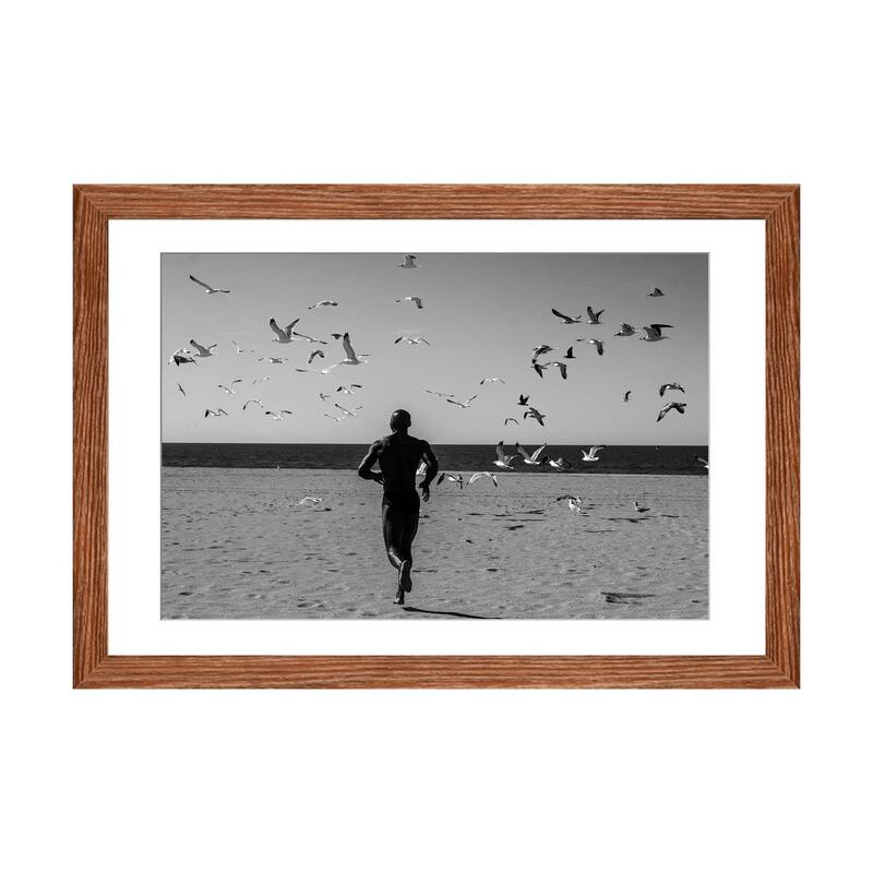 iCanvas "Victor With Birds" by Gregory Prescott PFA - Walnut - 24x32x1
