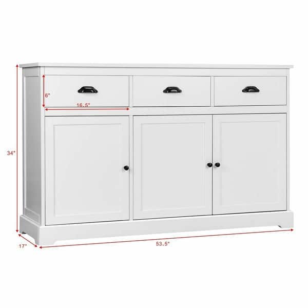 Gymax 3 Drawers Sideboard Buffet Cabinet Console Table Gymax 3 Drawers Sideboard Buffet Cabinet Console Table