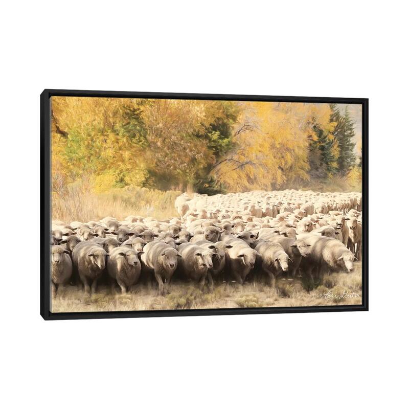 iCanvas "Sheep Ranch" by Lori Deiter Framed - Black - 26x40