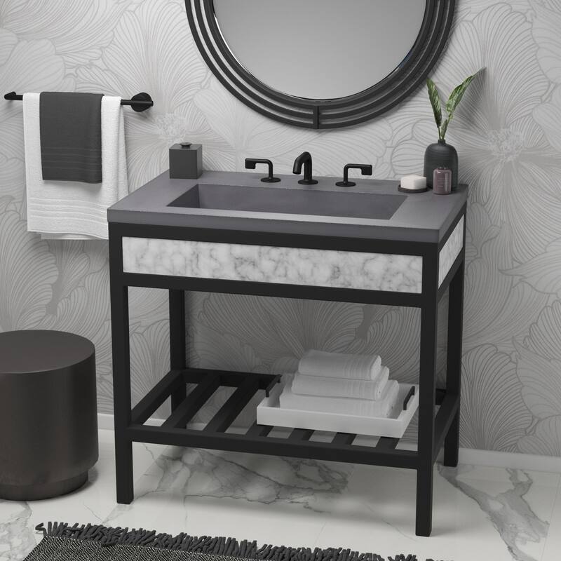 Capistrano 36.5-inch Concrete Vanity Top with Integral Trough Sink