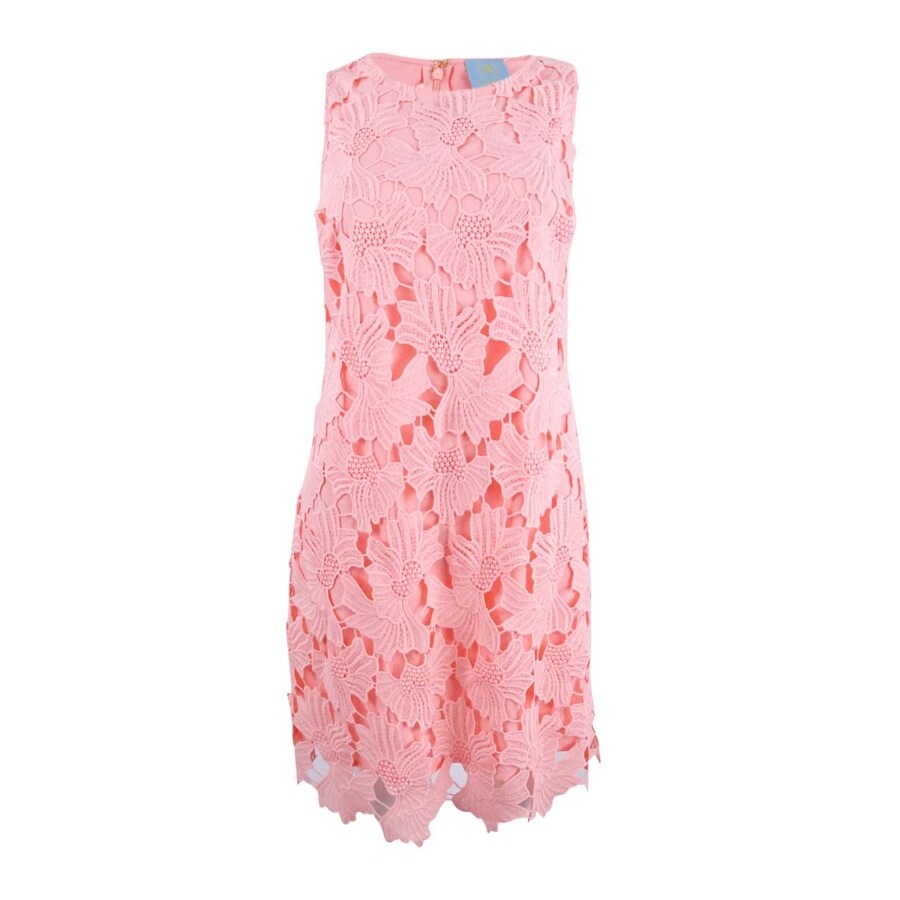 pink lace shift dress