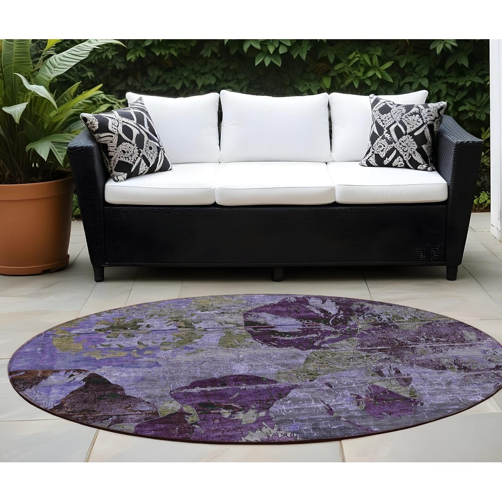 Nax Unique Abstract Weather Resistant Timeless Fusion Runner Outdoor Rug