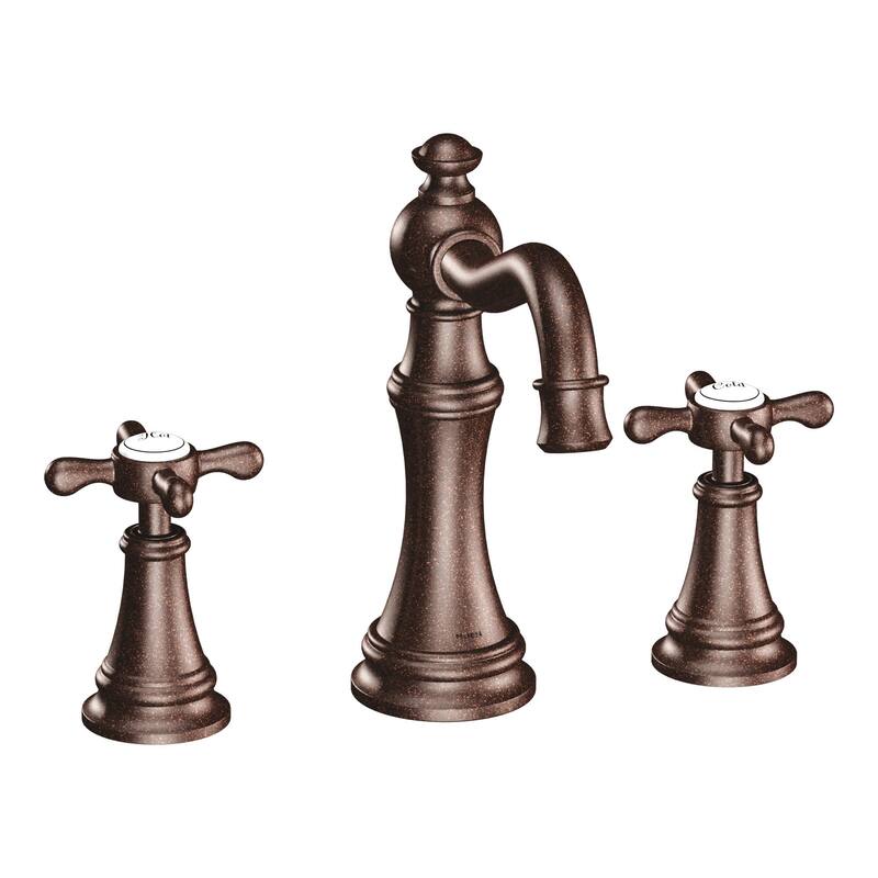 Moen TVS42114 Weymouth 1.2 GPM Widespread Bathroom Faucet with Pop-Up - Oil Rubbed Bronze