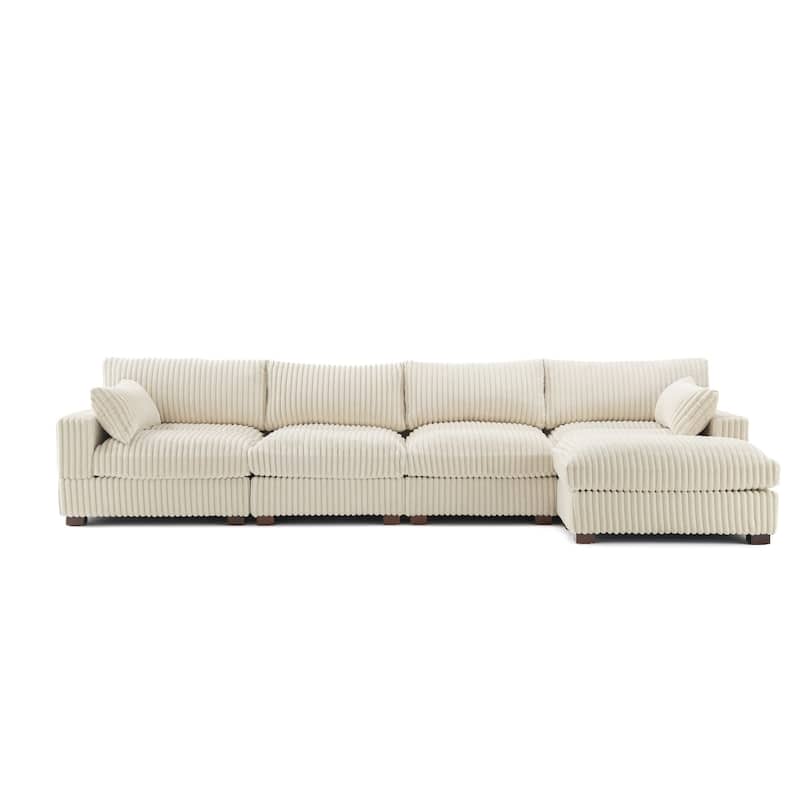 Oversized Plush Modular Sectional Sofa Couch with Ottoman