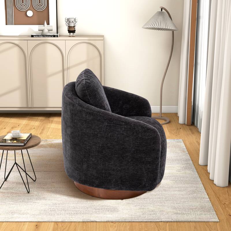 Swivel Accent Barrel Chair and Comfy Round Accent Single Sofa Chair, 360 Degree Club Chair, Lounge Armchair for Living Room