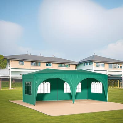 10x20 Heavy Duty Pop up Canopy Tent with 6 sidewalls Waterproof Outdoor Party Tent Canopy