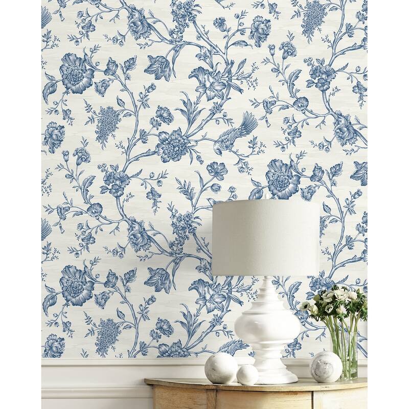 Seabrook Designs Stoney Brook Floral Unpasted Wallpaper