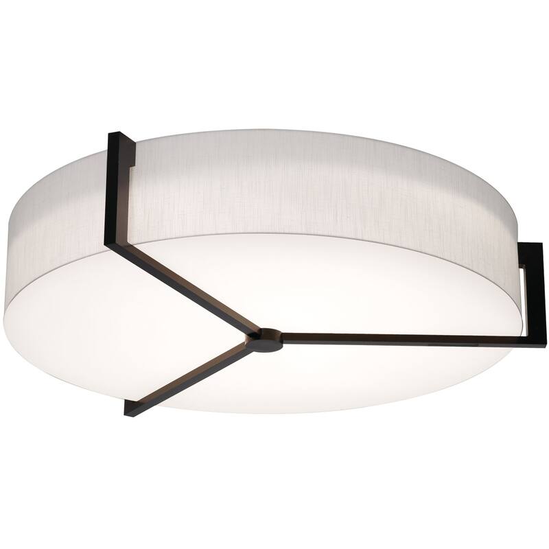 AFX APF3044L5AJUDES Apex 34" Wide LED Flush Mount Drum Ceiling Fixture - Espresso / Linen White / White