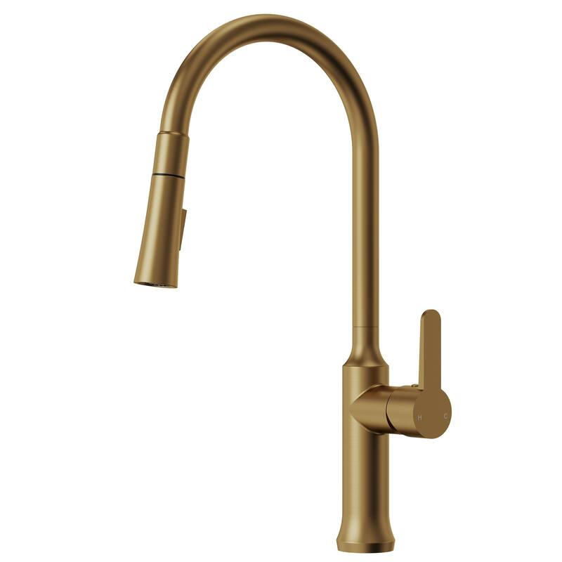 Single Handle Pull Down Kitchen Faucet with Sprayer Brass Swivels 360° Kitchen Faucet