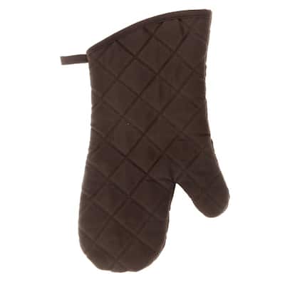 Quilted Oven Mitt (Chocolate) (7.5" X 13") - Set of 4