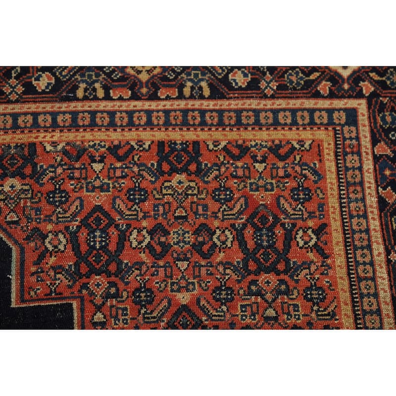 Pre-1900 Antique Senneh Vegetable Dye Persian Wool Carpet - 4'7" x 6'8"