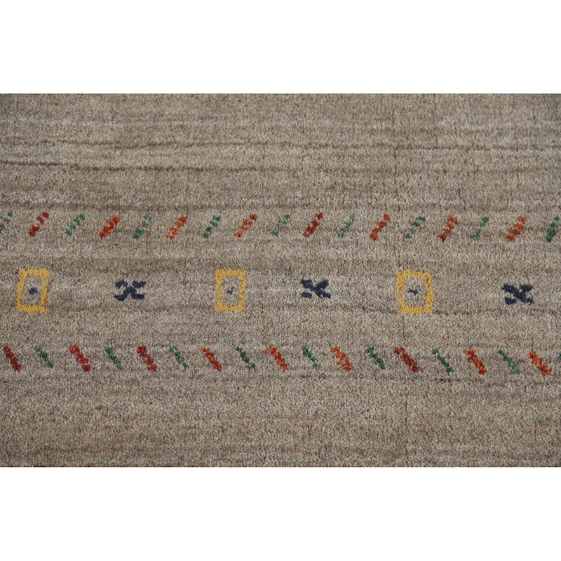 Hand Knotted Oriental 100% Wool Carpet Tribal Animal Pictorial Greys & Charcoal Gabbeh Area Rug - 7' 9'' X 5' 0''