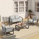 preview thumbnail 117 of 122, Spruce & Spring Outdoor Patio Furniture Set Aluminum Sofa Accent Chair