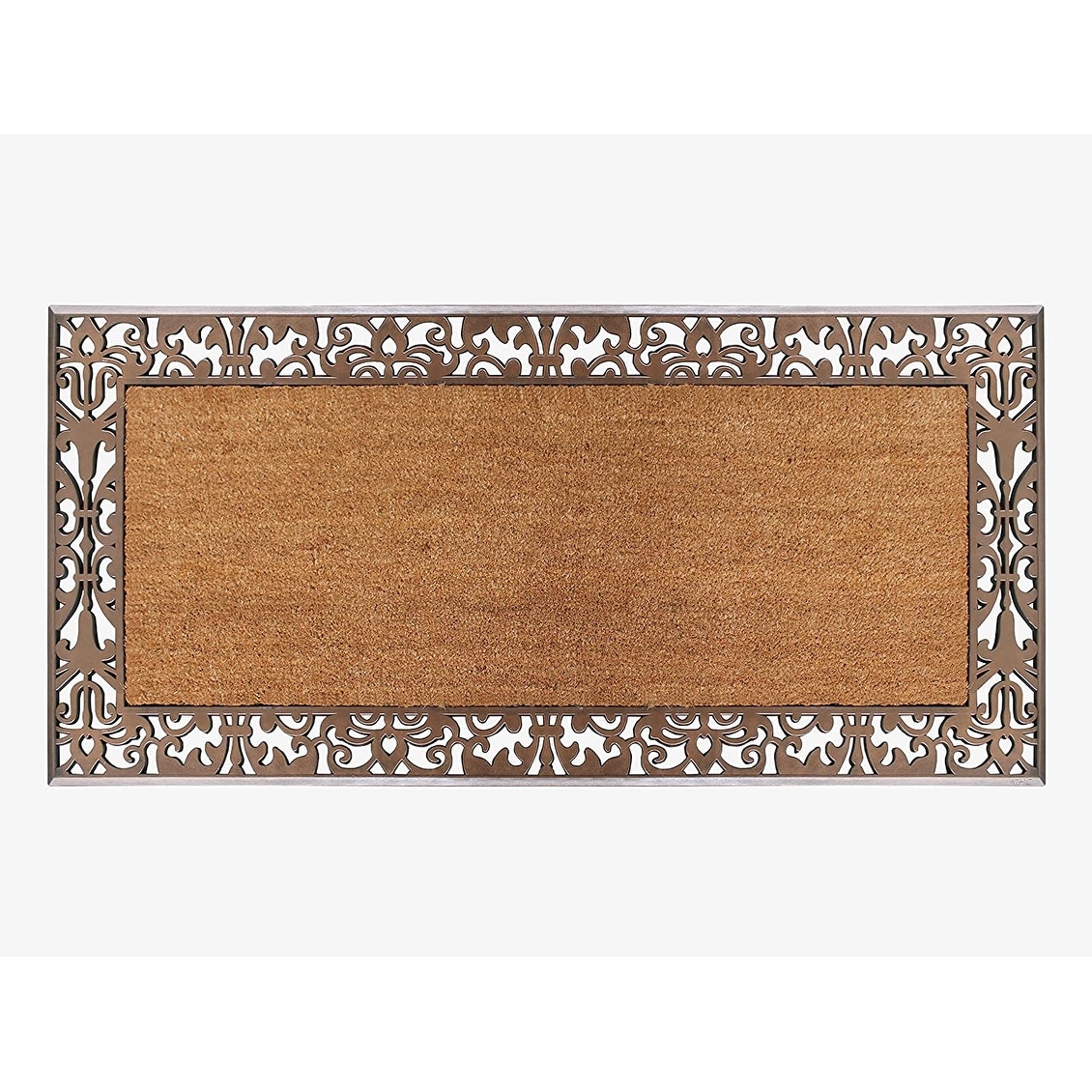 A1hc Natural Coir Monogrammed Door Mat for Front Door, 30 inch x 60 inch, Anti-Shed Treated Durable Doormat for Outdoor Entrance, Heavy Duty, Low