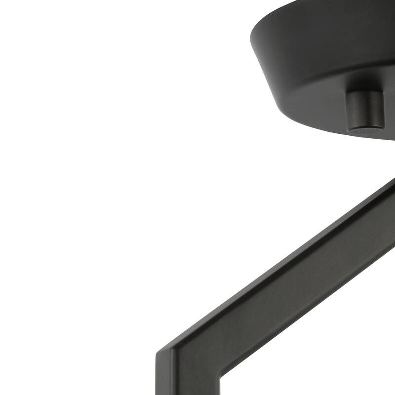 Vertex Collection One-Light Matte Black Clear Glass Contemporary Semi-Flush Mount with - 7.37 in x 5 in x 11.62 in
