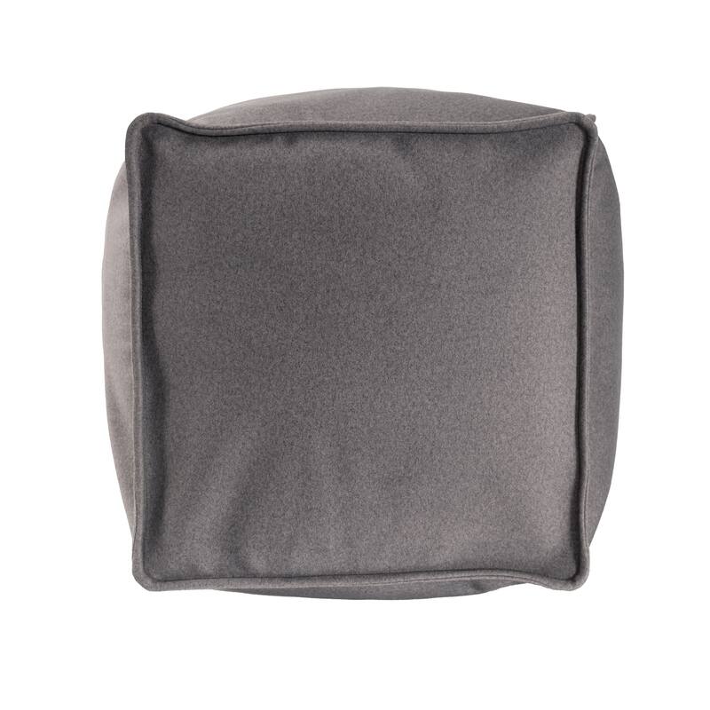 Qiviut Gray Square Pouf