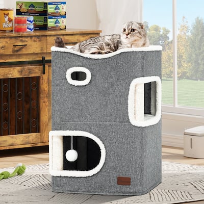 Moasis Sisal Cat Condo with Scratching Posts, Scratching Pad