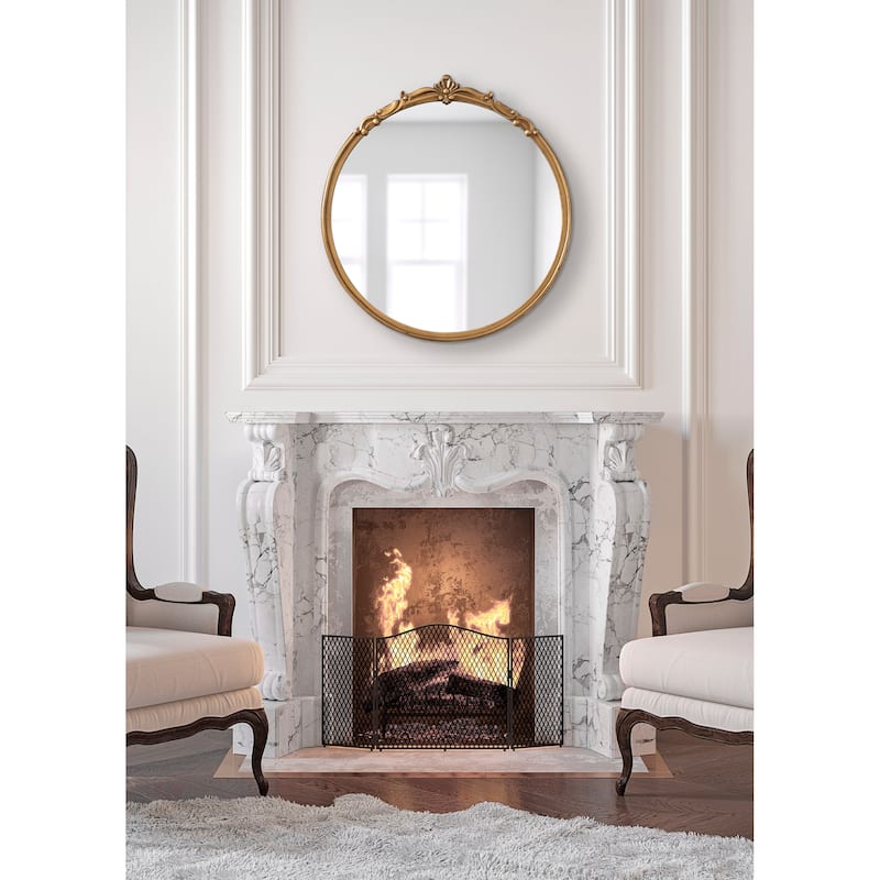 Kate and Laurel Marchon Framed Wall Mirror - 30" Diameter