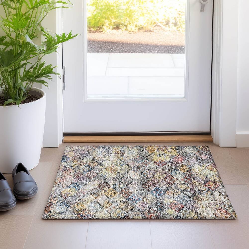 Machine Washable Indoor/ Outdoor Boho Moroccan Chantille Rug