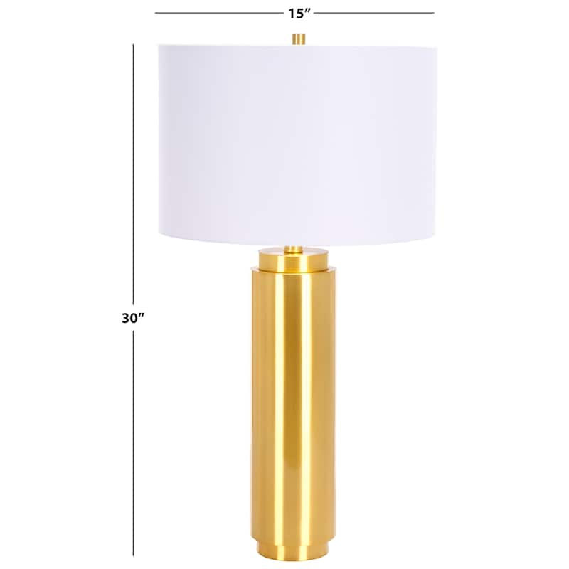 SAFAVIEH Couture Lighting Niculina 30-inch Metal Pillar Table Lamp - 15 In W x 15 In D x 30 In H - 15Wx15Dx30H