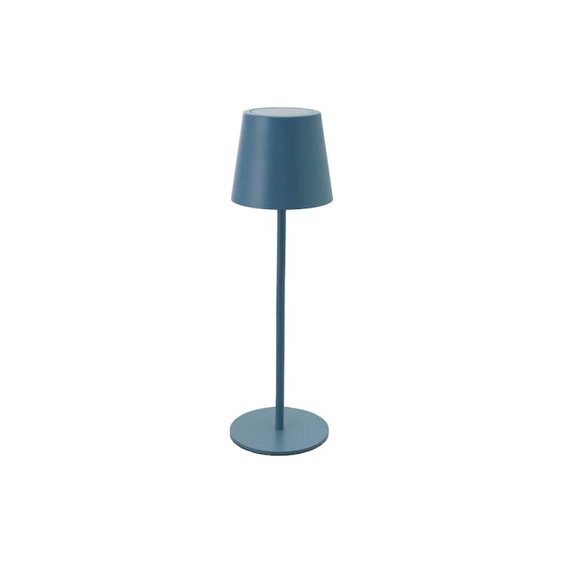 Metal LED Rechargeable Table Lamp with Touch Sensor, Blue - 4.3"L x 4.3"W x 14.5"H - Blue
