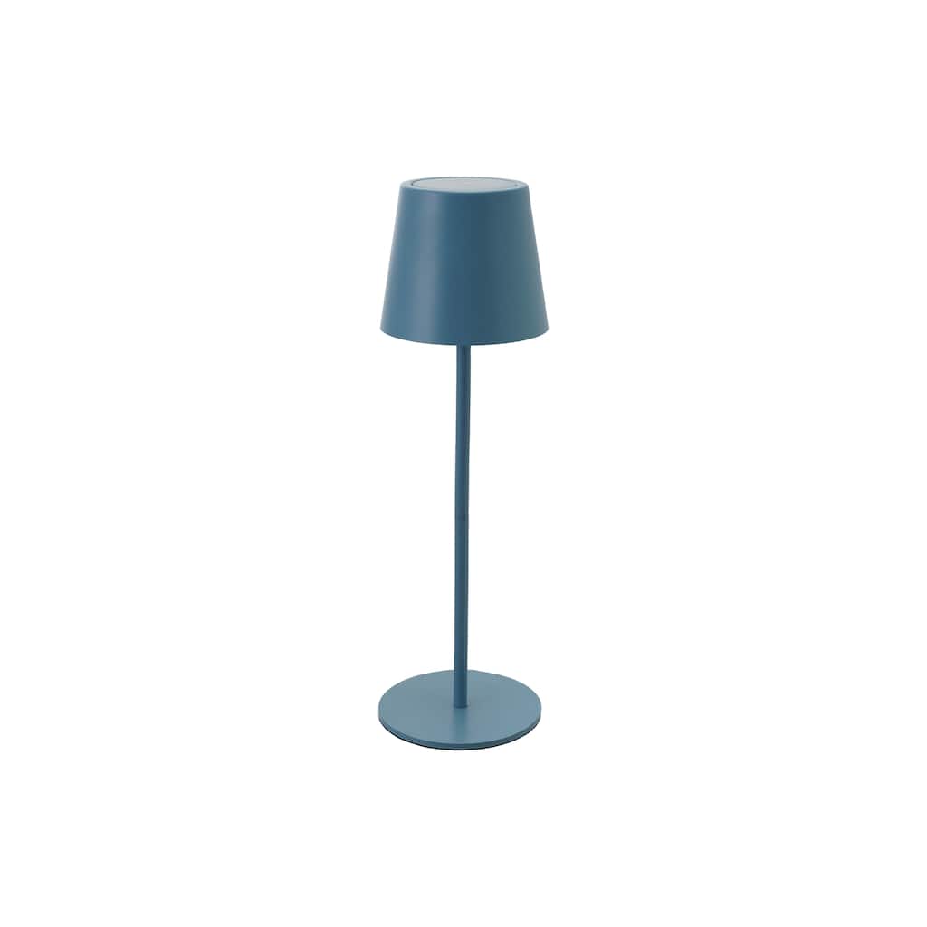 Metal LED Rechargeable Table Lamp with Touch Sensor, Blue - 4.3"L x 4.3"W x 14.5"H