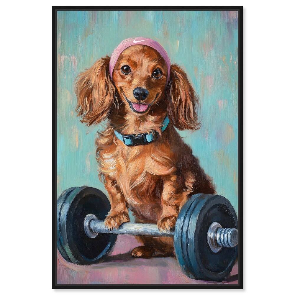 Cute Doxxie Work Out Canvas by Art Remedy
