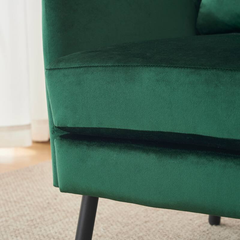 32" Wing Back Velvet Accent Chair