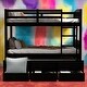 preview thumbnail 31 of 44, Twin over Twin Bunk Bed With Ladder And Safety Rail,Trundle with 3 Drawers Espresso