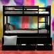 preview thumbnail 32 of 44, Twin over Twin Bunk Bed With Ladder And Safety Rail,Twin Trundle Bed with 3 Drawers