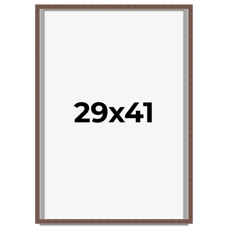 29x41 Shadow Box Frame Brown | 1.125 inches Deep Real Wood Rustic