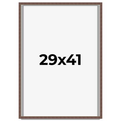 29x41 Shadow Box Frame Brown | 1.125 inches Deep Real Wood Rustic
