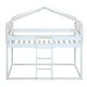preview thumbnail 12 of 34, Twin Over Twin House Bunk Bed with Tent, Solid Wood Double Bedframe