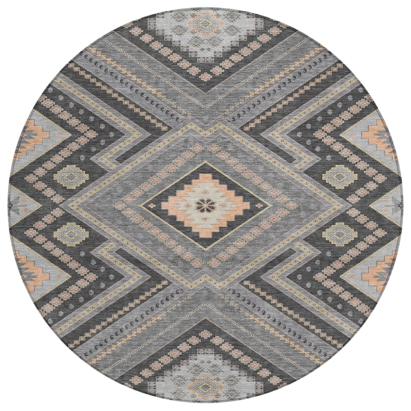 Machine Washable Indoor/ Outdoor Global Boho Chantille Rug