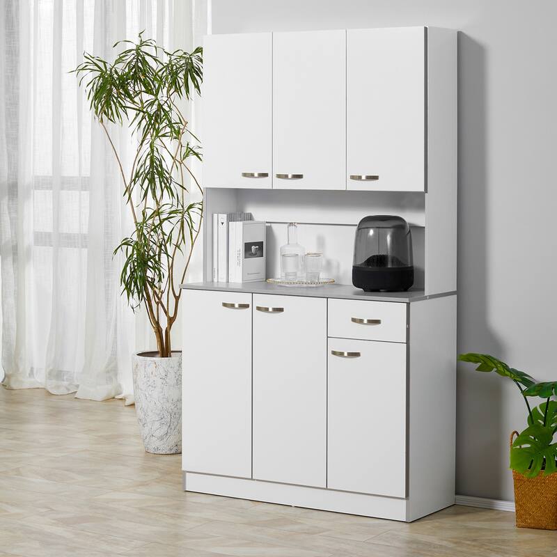 71" Modern Freestanding Kitchen Buffet Hutch With Server and Storage