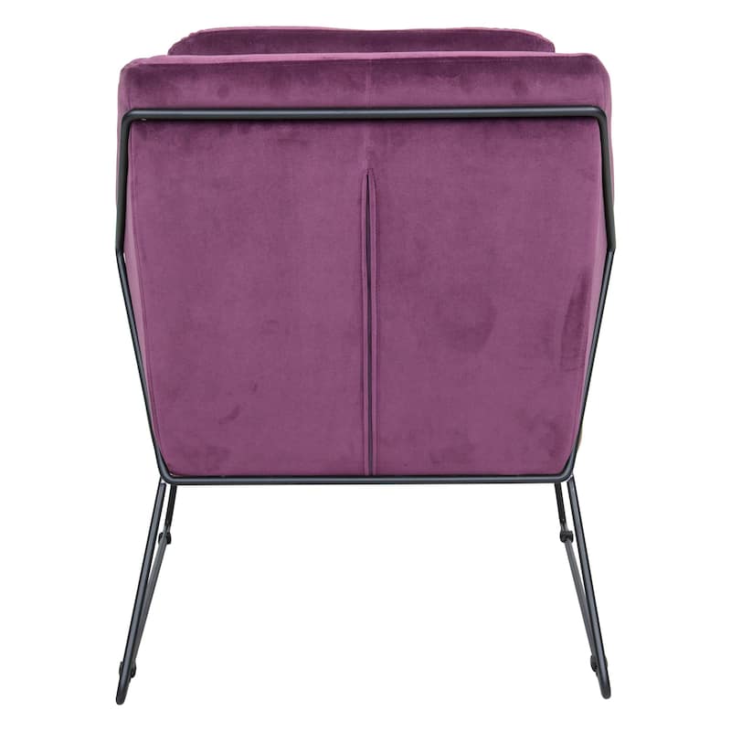 Harmony Mid-Century Modern Velvet Upholstered Accent Arm Chair with Metal Frame for Home Office Living Room & Bedroom