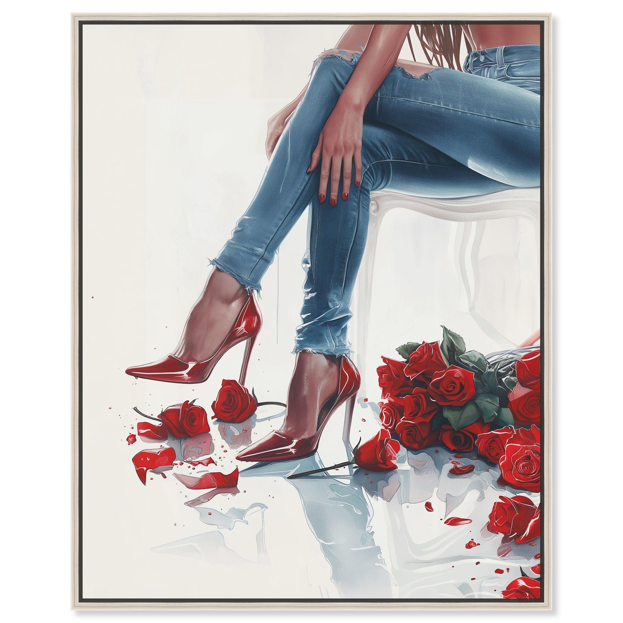 Rose Under the Heel Canvas Fashion Wall Art by Art Remedy