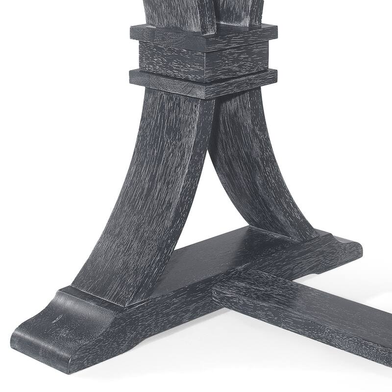 Christopher Knight Home - Rustic Extendable Dining Table with Rubberwood X-Frame Base and Extension Leaf