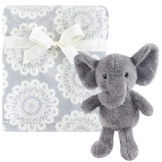 Hudson Baby Infant Plush Blanket with Toy, Snuggly Elephant, One Size - Snuggly Elephant - One Size