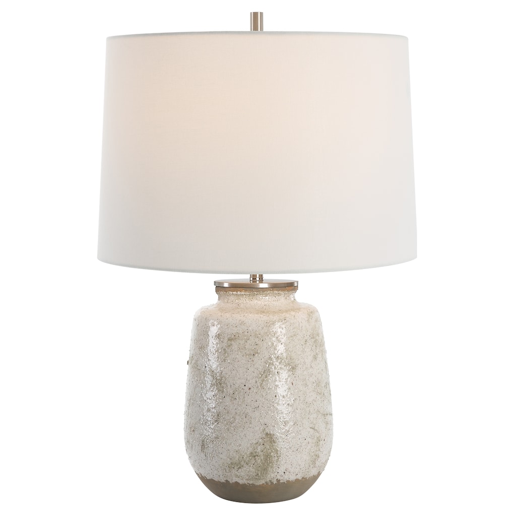 Uttermost Medan Taupe and Gray Table Lamp - 22"H, Shade 10"H x 15"Dia.