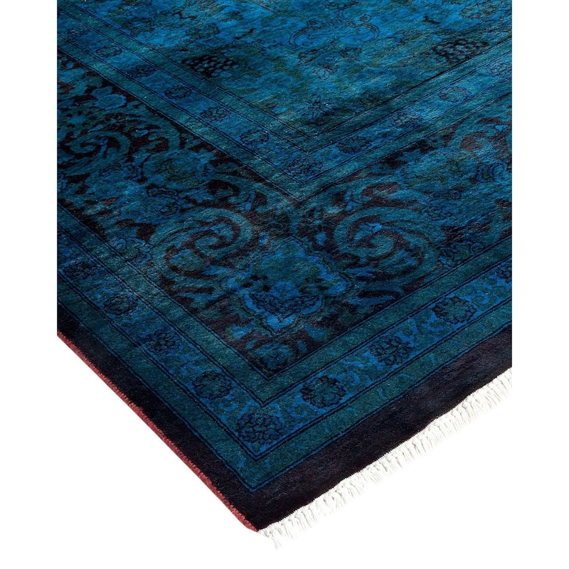 Overton Hand Knotted Wool Vintage Inspired Modern Contemporary Overdyed Red Area Rug - 8' 2" x 10' 2"