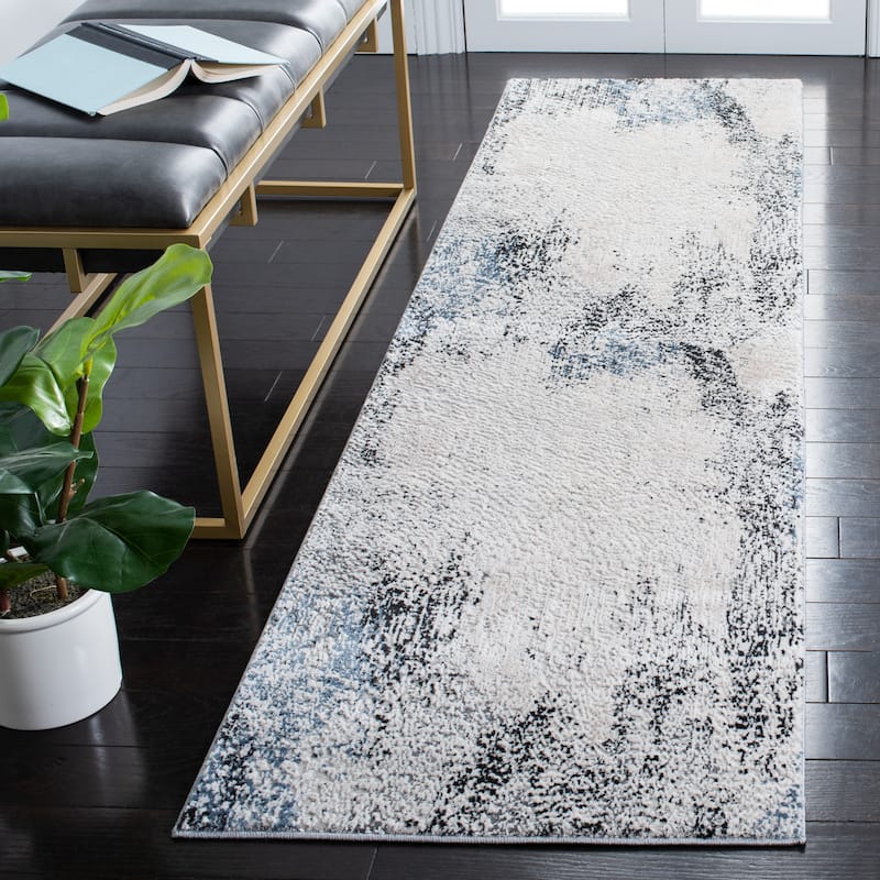 SAFAVIEH Invista Leticia Modern Abstract Rug - 2'2" x 8' Runner - Ivory/Grey