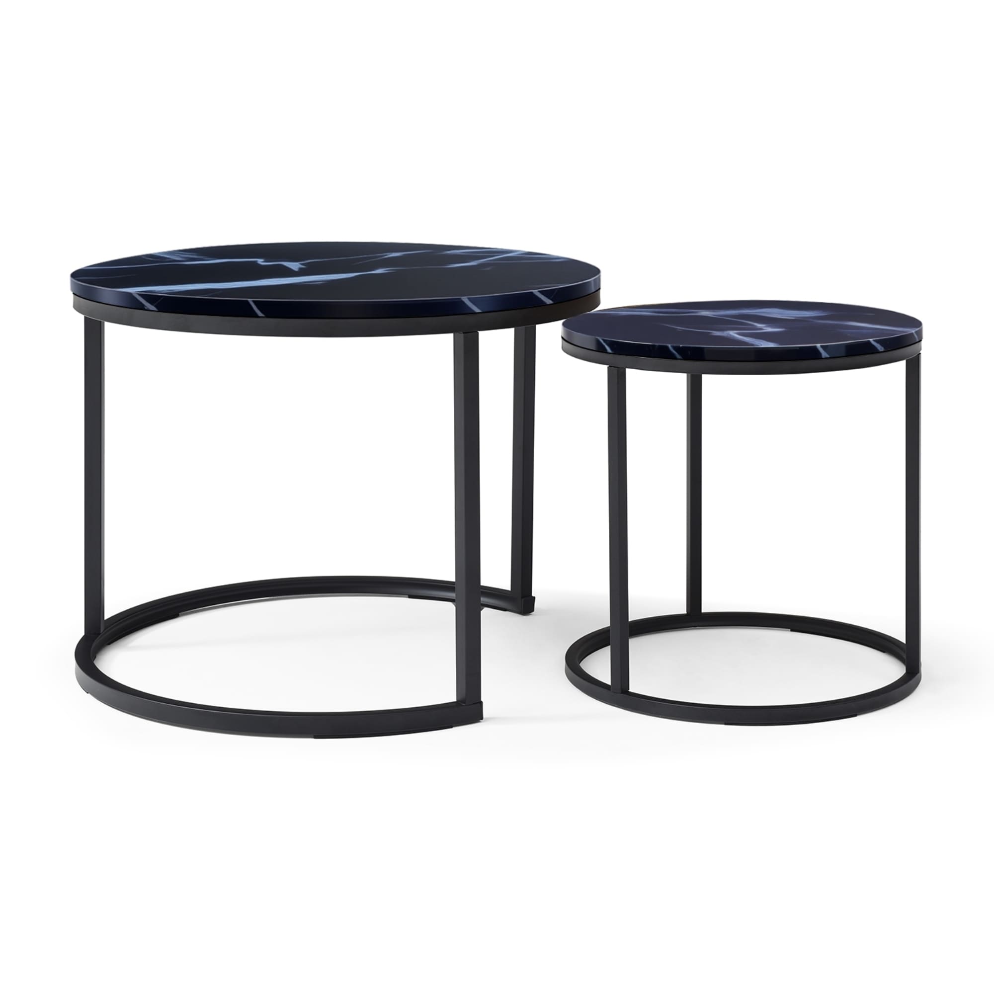 Set of 2 Modern Nesting Coffee Tables for Living Room