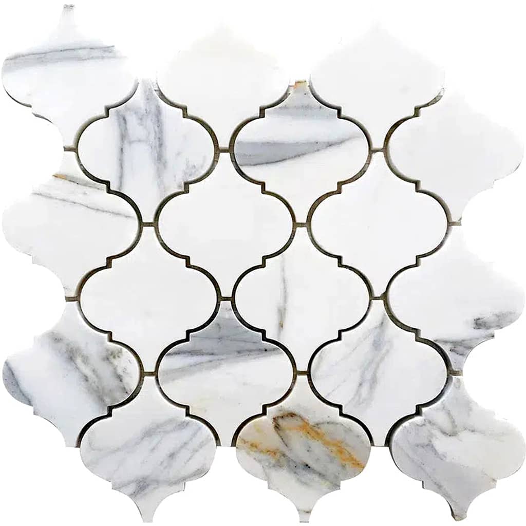 Apollo tile 11 x 11 Marmor Polished White Calacatta Marble Tile (5.35 sq ft/case) - 5 Pack