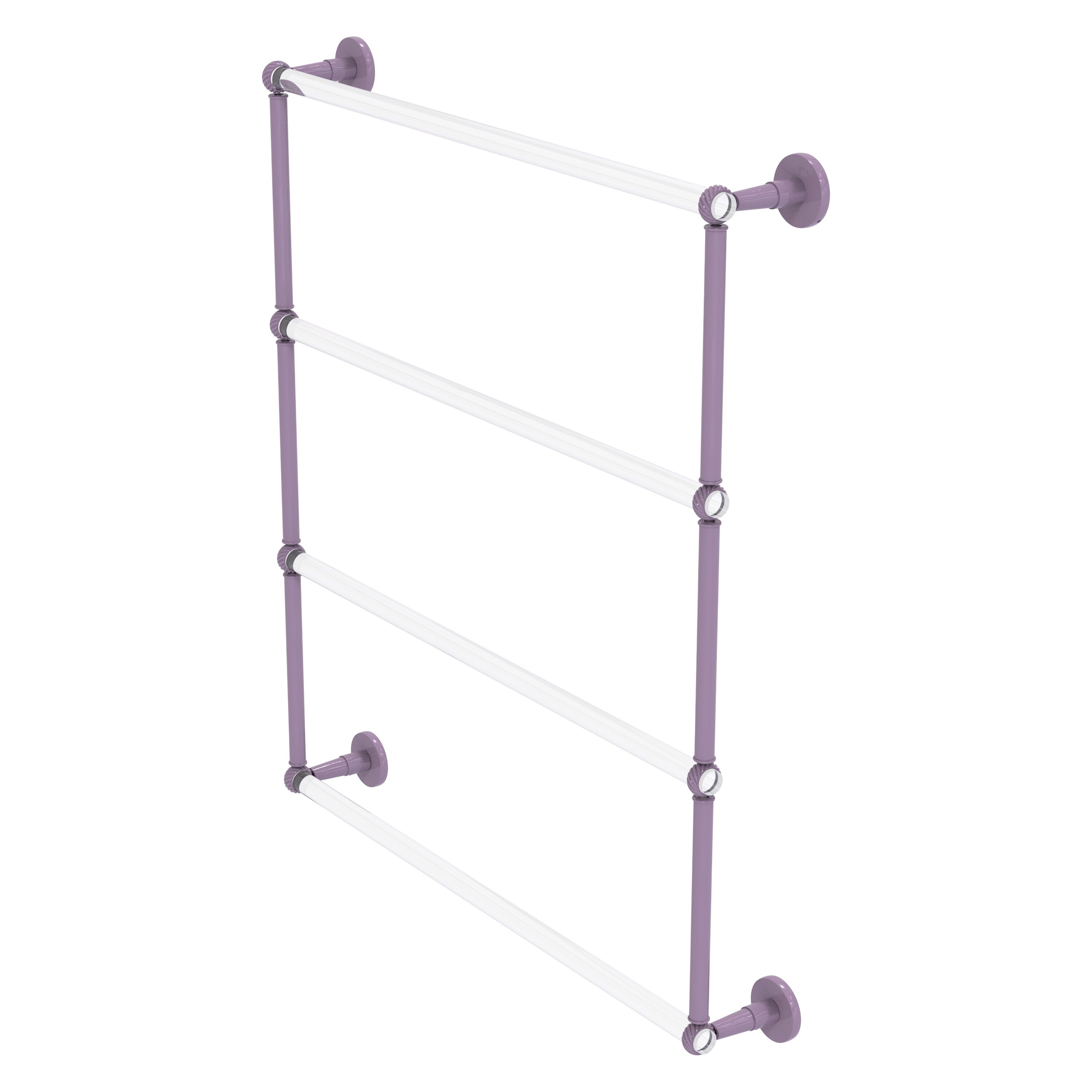 Allied Brass Clearview Collection 4 Tier 24 Inch Ladder Towel Bar with Twisted Accents