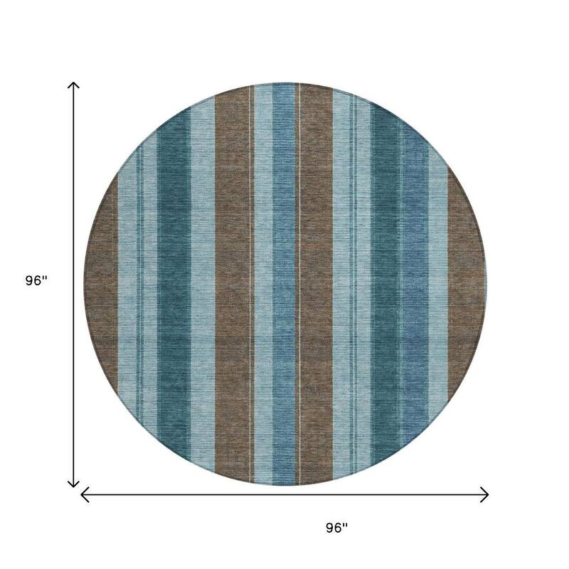 HomeRoots Striped Transitional Rectangle Outdoor Rug