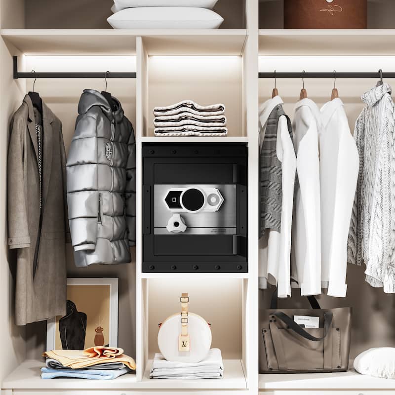 Three-lock safe, measuring 20.4 ″ × 16.5″ × 14.1 ″, suitable for home and office use, large steel digital safe equipped