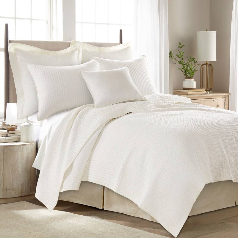 Cross Stitch Cream Full/Queen Quilt Set - Levtex Home